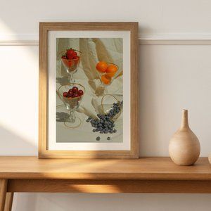 Contemporary 'Classical Fruits' Renaissance Still Life Inspired Photo Art Print